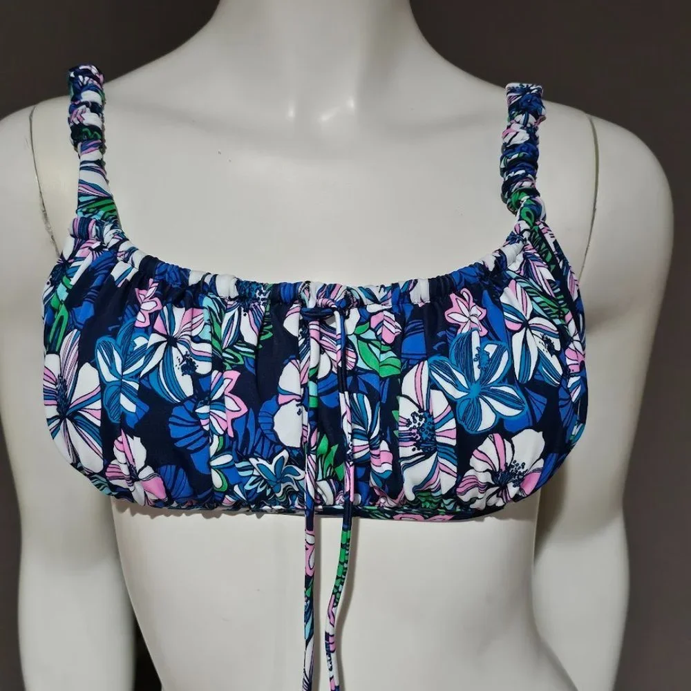 Sundazed Ledia Floral-Print Shirred Bikini Top 36B/C - Picture 2 of 8
